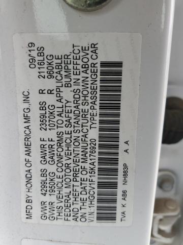 2019 HONDA ACCORD LX - 1HGCV1F15KA176920