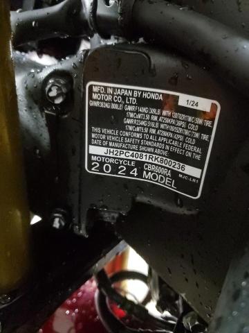 2024 HONDA CBR600 RA JH2PC4081RK800236