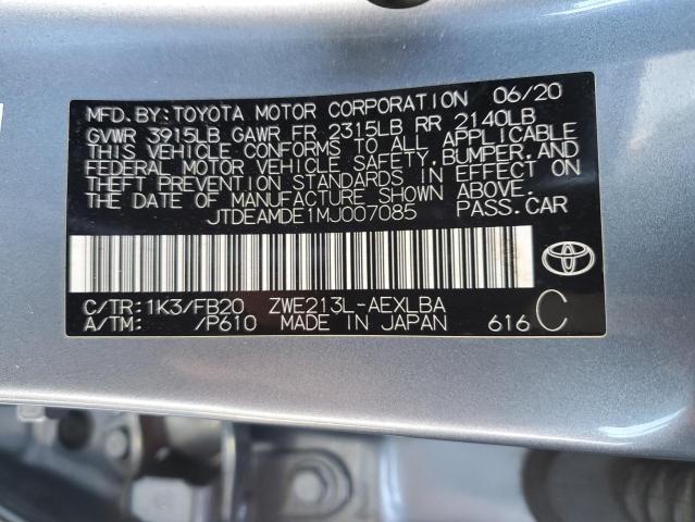 2021 TOYOTA COROLLA LE - JTDEAMDE1MJ007085