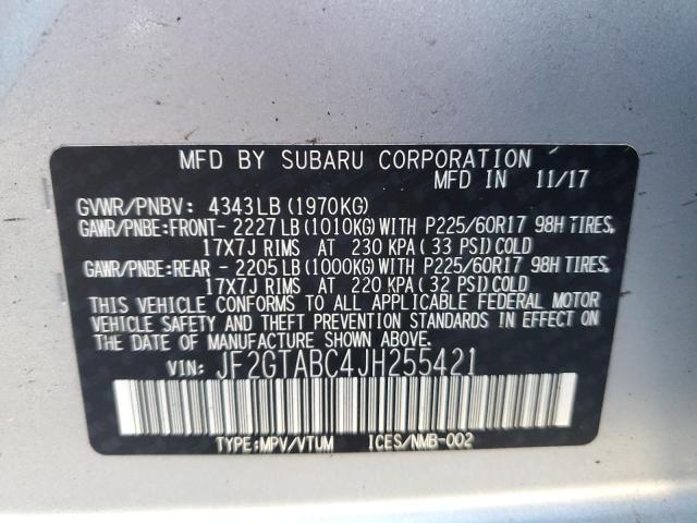 2018 SUBARU CROSSTREK - JF2GTABC4JH255421