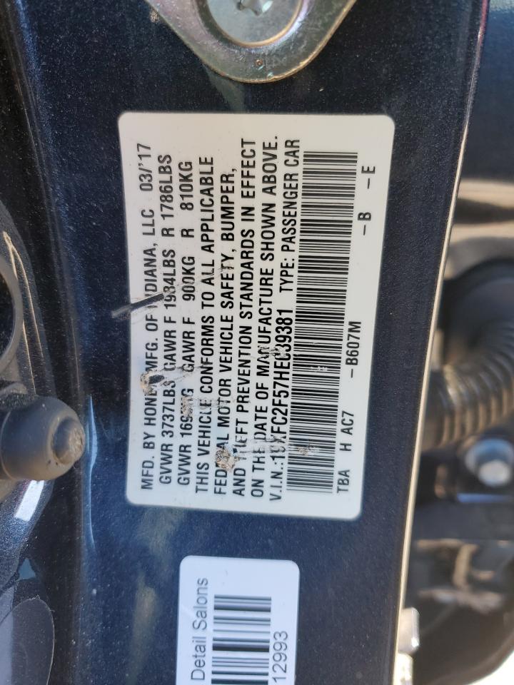 Lot #3030624089 2017 HONDA CIVIC LX