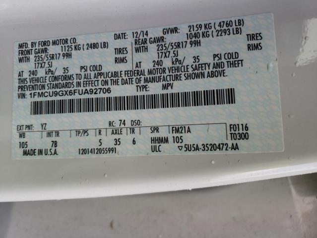 2015 FORD ESCAPE SE - 1FMCU9GX6FUA92706