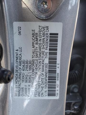 2022 HONDA INSIGHT TO 19XZE4F94NE013502