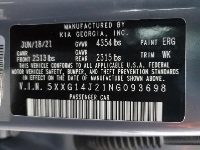 2022 KIA K5 LXS - 5XXG14J21NG093698