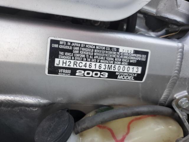 2003 HONDA VFR800 JH2RC46163M500013