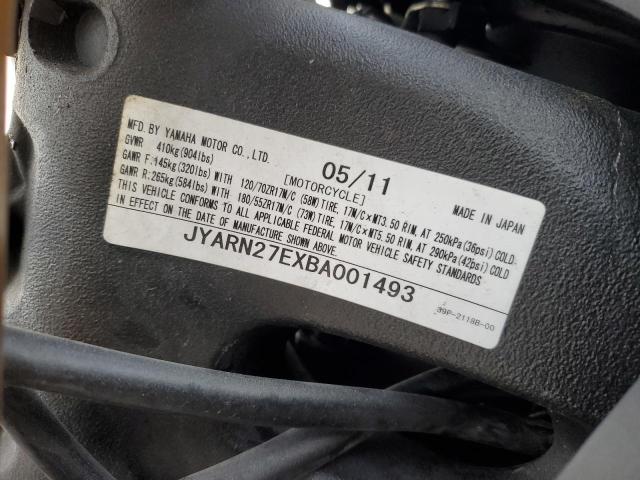 2011 YAMAHA FZ8 N JYARN27EXBA001493