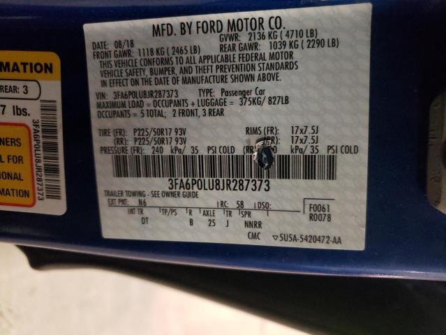 2018 FORD FUSION SE - 3FA6P0LU8JR287373