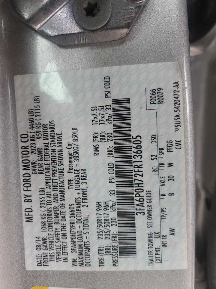 Lot #3041881441 2015 FORD FUSION SE