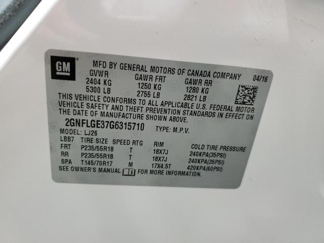 2016 CHEVROLET EQUINOX LT 2GNFLGE37G6315710