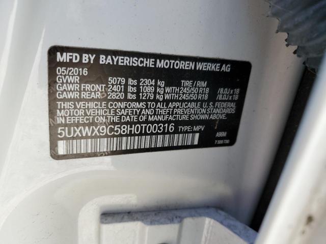 2017 BMW X3 - 5UXWX9C58H0T00316