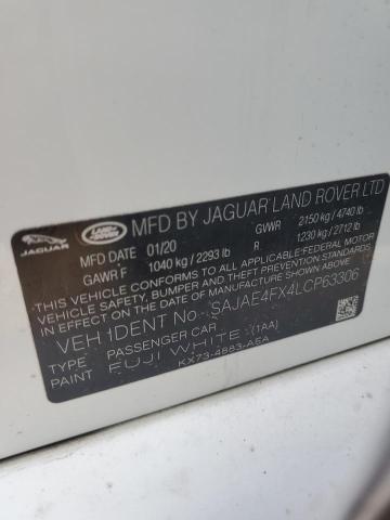 2020 JAGUAR XE S SAJAE4FX4LCP63306