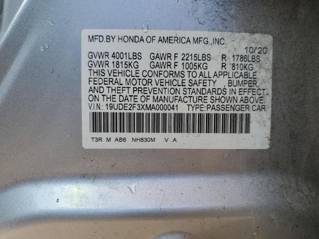 2021 ACURA ILX 19UDE2F3XMA000041