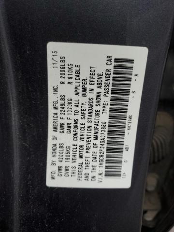 VIN 1HGCR2F34GA073880 2016 HONDA ACCORD no.12