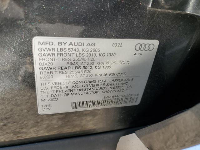 VIN WA1B4AFY8N2091606 2022 AUDI SQ5 no.13