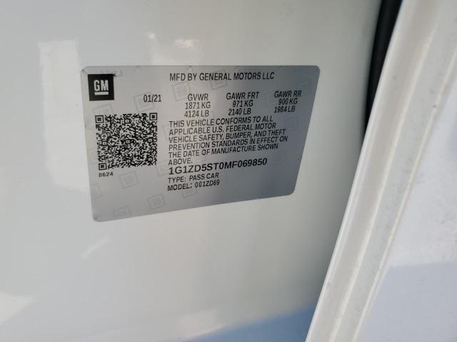 2021 CHEVROLET MALIBU LT - 1G1ZD5ST0MF069850