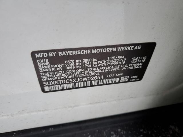 2018 BMW X5 XDR40E - 5UXKT0C5XJ0W02654