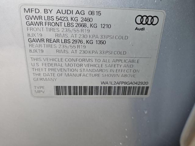 VIN WA1L2AFP8GA042920 2016 AUDI Q5 no.10