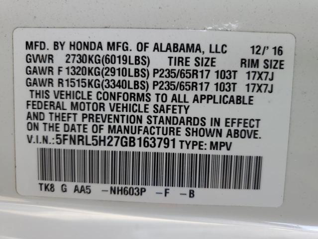 2016 HONDA ODYSSEY LX 5FNRL5H27GB163791