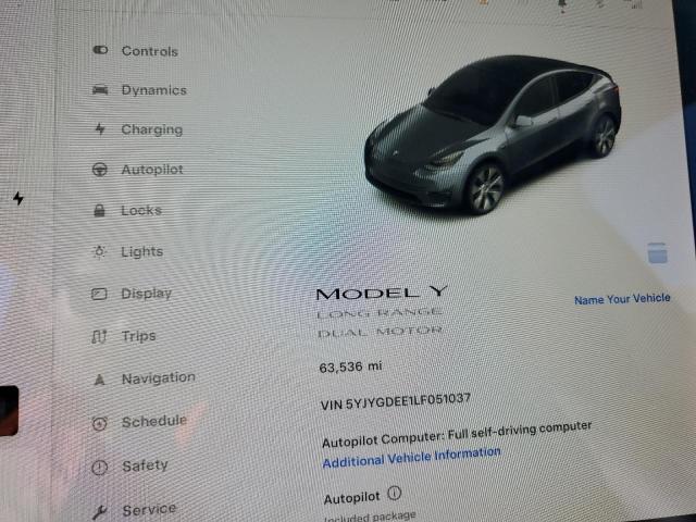 VIN 5YJYGDEE1LF051037 2020 TESLA MODEL Y no.9