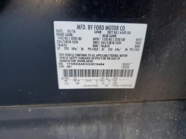 2016 FORD EXPLORER P - 1FM5K8AR3GGD16484
