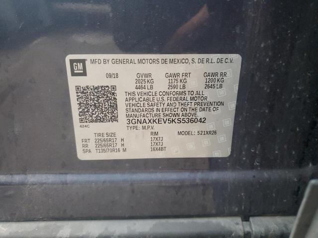 2019 CHEVROLET EQUINOX LT - 3GNAXKEV5KS536042