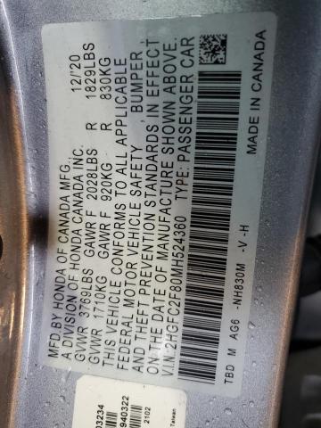 2021 HONDA CIVIC SPOR - 2HGFC2F80MH524360