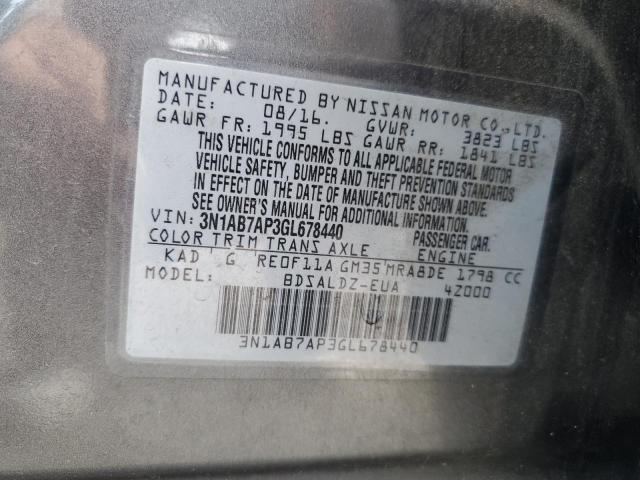 VIN 3N1AB7AP3GL678440 2016 NISSAN SENTRA no.13