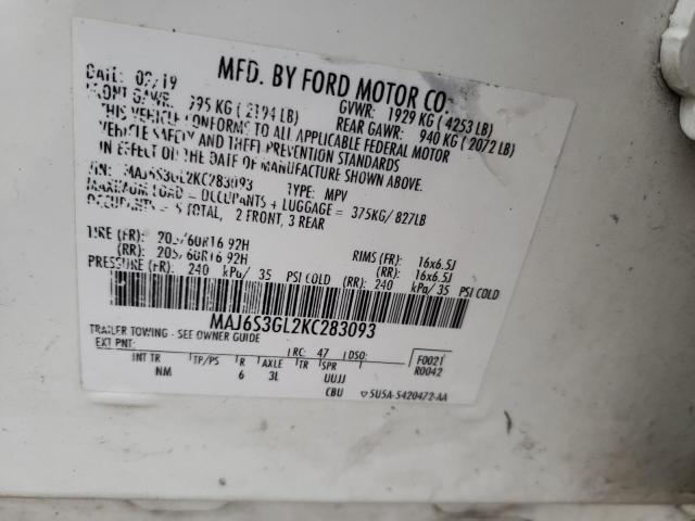 2019 FORD ECOSPORT MAJ6S3GL2KC283093
