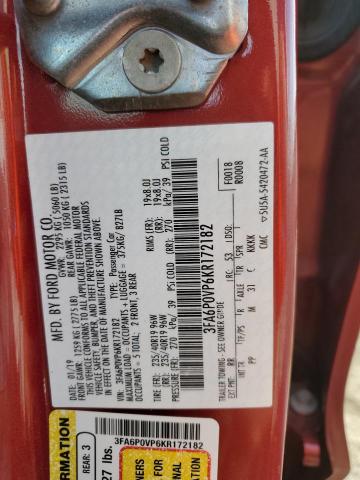 2019 FORD FUSION SPO 3FA6P0VP6KR172182