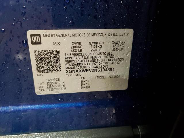 2022 CHEVROLET EQUINOX RS - 3GNAXWEV2NS194884