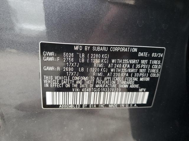 2024 SUBARU OUTBACK WI - 4S4BTGUD1R3270223