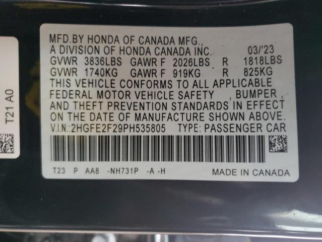 2HGFE2F29PH535805 2023 HONDA CIVIC