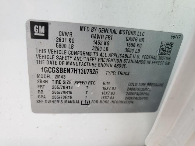 2017 CHEVROLET COLORADO - 1GCGSBEN7H1307826