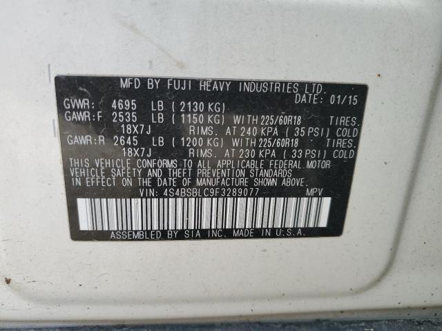 2015 SUBARU OUTBACK 2. - 4S4BSBLC9F3289077