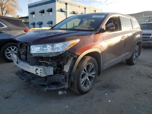 TOYOTA HIGHLANDER 2019 maroon  hybrid engine 5TDBGRFH7KS077812 photo #1