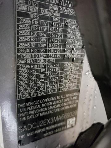 2021 JAGUAR F-PACE S - SADCJ2EX3MA669329