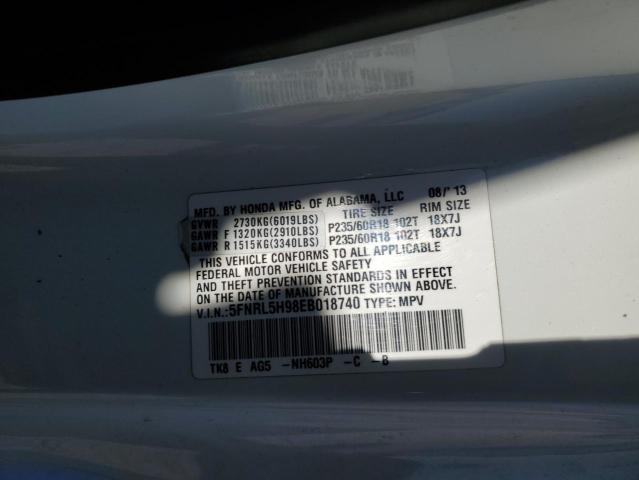 VIN 5FNRL5H98EB018740 2014 HONDA ODYSSEY no.13