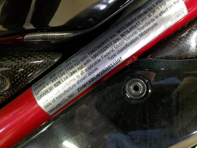 2011 DUCATI SUPERBIKE ZDM1XBLW2BB031001