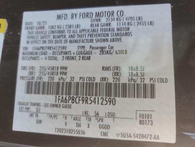 2024 FORD MUSTANG GT - 1FA6P8CF9R5412590