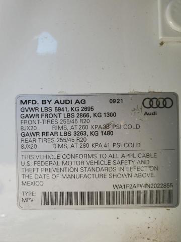 2022 AUDI Q5 E PREST WA1F2AFY4N2022855