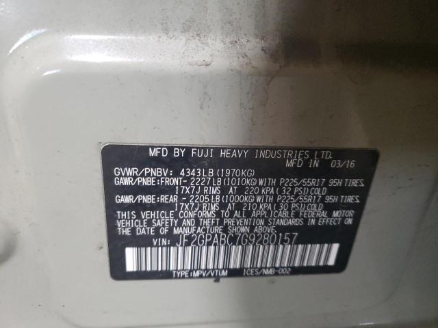 2016 SUBARU CROSSTREK - JF2GPABC7G9280157