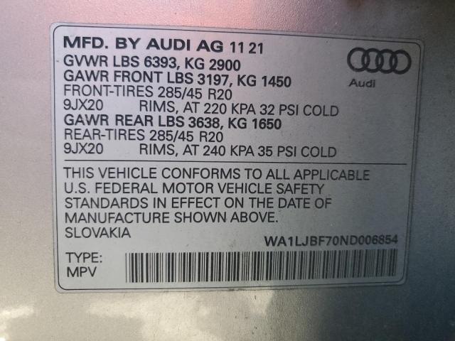 VIN WA1LJBF70ND006854 2022 AUDI Q7 no.13