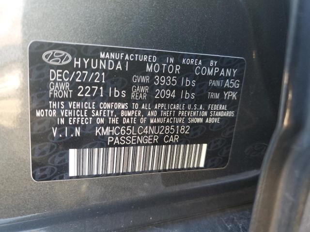 2022 HYUNDAI IONIQ BLUE KMHC65LC4NU285182