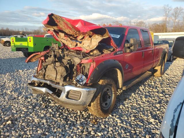 FORD F350 SUPER 2014 red crew pic diesel 1FT8W3BT2EEA41377 photo #1