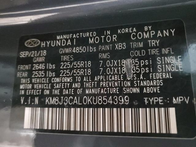 VIN KM8J3CAL0KU854399 2019 HYUNDAI TUCSON no.13