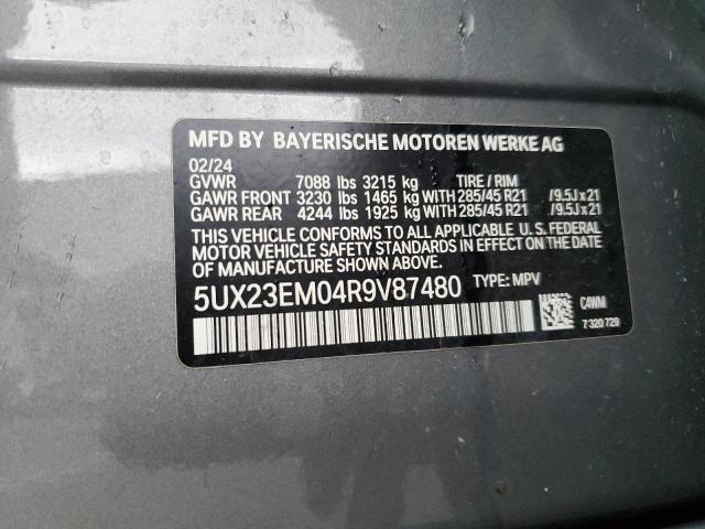 VIN 5UX23EM04R9V87480 2024 BMW X7 no.14