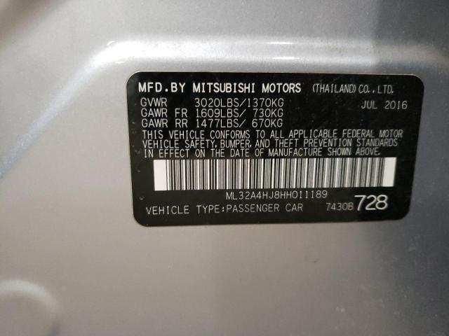 2017 MITSUBISHI MIRAGE SE - ML32A4HJ8HH011189