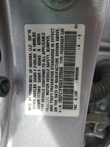 VIN 19XFC1F93GE209666 2016 HONDA CIVIC no.12