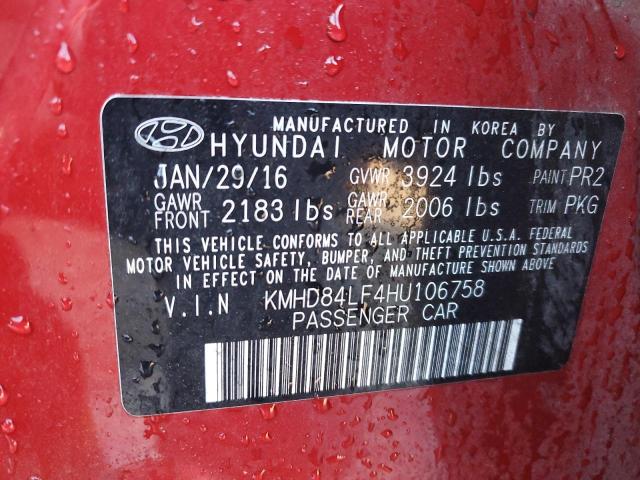 2017 HYUNDAI ELANTRA SE - KMHD84LF4HU106758