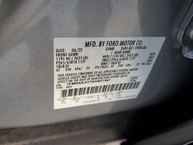 2022 FORD EXPLORER T - 1FMSK8JH7NGB21947